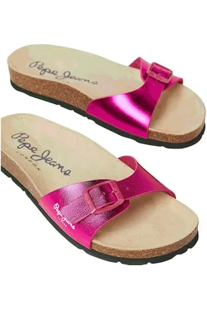 Pepe Jeans Damskie sandały Oban Metal W, różowe (Rosso Pink), 7 UK, , 7 UK