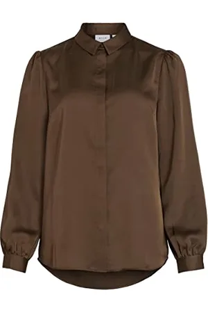 VILA Ellette Satin Long Sleeve Blouse 40