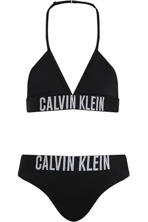 Calvin Klein CK JEANS Dziewczęcy trójkąt bikini zestaw trójkątny, czarny (Pvh Black), 8-10, , 8-10 Lat