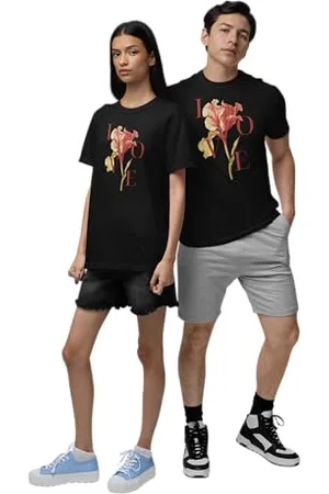 REPUBLIC OF CALIFORNIA Unisex URCTS034-L-BK Love-Rose-Vintage-Design-T-Shirt- , L, , L
