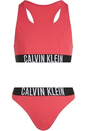 Calvin Klein CK JEANS Dziewczęcy BRALETTE BIKINI SET Bralette, czerwony (Deep Crimson Fruit), 14-16, , 14-16 Lat