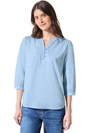 CECIL Solid Light Cotton Blouse, , S