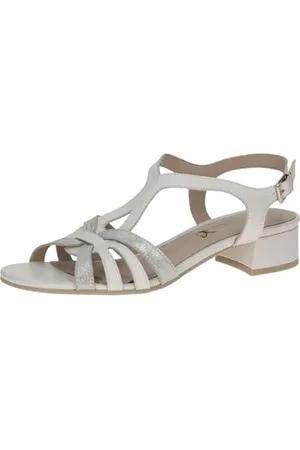 Caprice Damskie sandały 9-28200-44 na obcasie, offwh/srebrne, 38,5 EU, , 38.5 EU