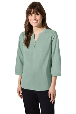 CECIL Solid Light Cotton Blouse, , XL