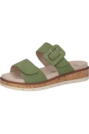 Caprice Damskie klapki 9-27206-44, zielone zamsz, 39 EU, , 39 EU