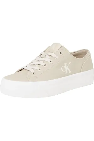 Calvin Klein CK JEANS Damska koszulka VULC FLATFORM LOW CV MG YW0YW01763 Top, beżowa (skorupka jajka/kremowa biel), 6,5 UK, , 39.5 EU