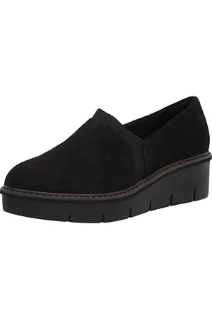 Clarks Airabell Mid Slipper, czarne zamszowe wzornictwo, rozmiar 36,5 UE