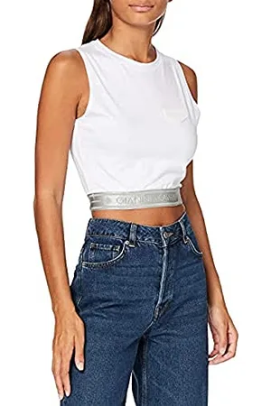 Gianni Kavanagh Damski podkoszulek White Silver Sunrise Crop Top, , XS