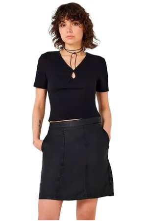 Noisy May Damska koszulka NMMAYA S/S O-Neck Cutout TOP NOOS, czarna, L, , L