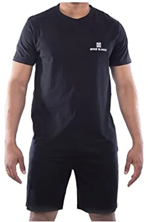 Serge Blanco Zestaw Pijama Męska Bawełna, , M