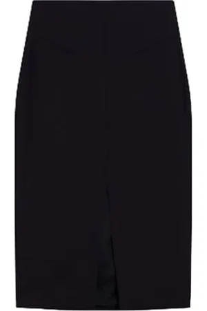 Ted Baker London MANABSL dopasowana spódnica midi z rozcięciem z przodu granatowa, , 32