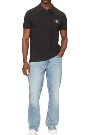Calvin Klein CK JEANS Męska koszulka polo MONOLOGO J30J325664, czarna (Ck Black), XXL, , XXL