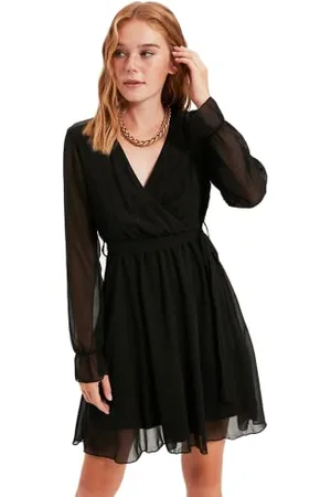 Trendyol Sukienka Midi Ruffle Hem Fitted Dress dla kobiet, , 38