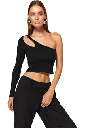 Trendyol Bluzka - Khaki - Dopasowana, , L