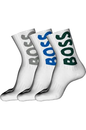 HUGO BOSS Męskie krótkie skarpety 3P QS Rib Logo CC, białe 100, 43-46, , 43-45 EU