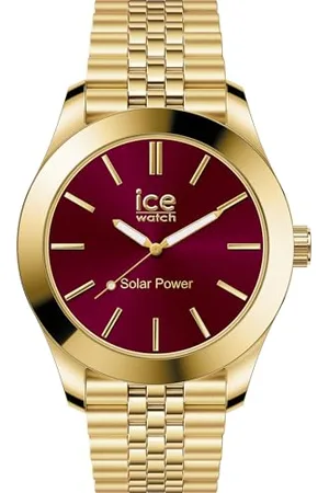 Ice-Watch ICE steel Gold burgundy - Złoty damski zegarek z metalową bransoletą - 023793 (Mały)