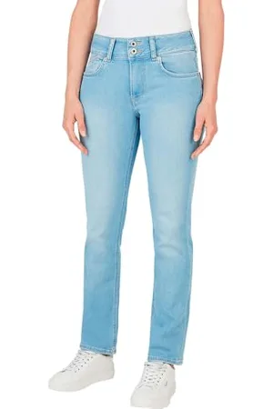 Pepe Jeans Dżinsy damskie SLIM MW, niebieskie (Denim - NC4), 27W/32L, , 27W / 32L