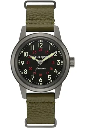 BULOVA Unisex analogowy zegarek automatyczny z prawdziwą skórzaną bransoletką 98A255, , Pasek
