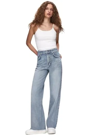 LTB Jeans Danica L - Wide High Rise Basic-5-Pocket Light Wash niebieskie z bawełny - rozmiar W33L30, , 33W / 30L