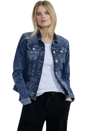 CECIL Damska kurtka dżinsowa B212074, Mid Blue Used Wash, XS, , XS