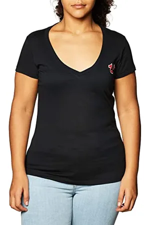 True Religion Damska koszulka z logo Buddy z dekoltem w serek, , S