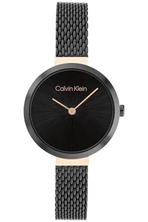 Calvin Klein Analogowy zegarek kwarcowy dla kobiet z bransoletką z siatki ze stali nierdzewnej, , 28mm, bransoletka
