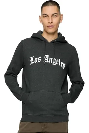 Mister Tee Męska bluza z kapturem Los Angeles Wording L Charcoal, , L