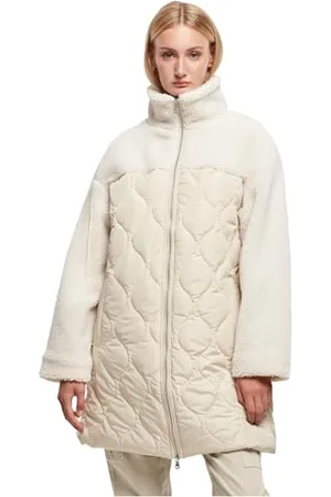 Urban classics Wyściełany płaszcz Sherpa dla kobiet, , 4XL