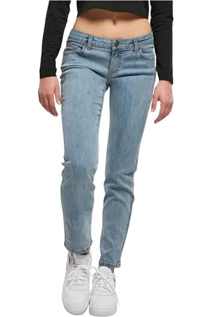 Urban classics Damskie spodnie z niskim stanem, proste spodnie jeansowe, , 29