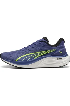 PUMA Męskie buty do biegania drogowego Electrify Nitro 4, niebieski kryształ-żółty alarm, 40 UK, , 42 EU