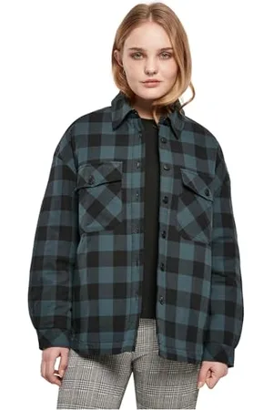 Urban classics Damska kurtka z flanelowym wzorem, , XS