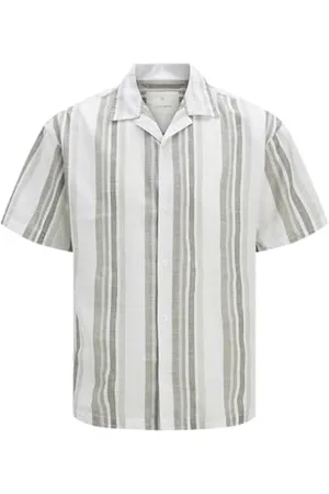 JACK & JONES Jprccsummer Stripe Resort S/S Shirt Sn, , XXL