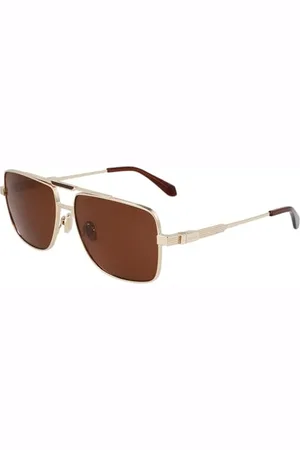 Salvatore Ferragamo Unisex SF318SP okulary przeciwsłoneczne, złote, 60, , 60