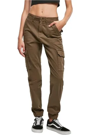 Urban classics Damskie spodnie damskie Cotton Twill Utility Pants, oliwkowy, 32