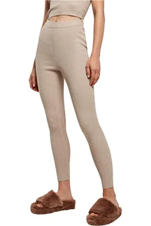 Urban classics Damskie legginsy z dzianiny Rib Knit Spodnie do jogi, , L