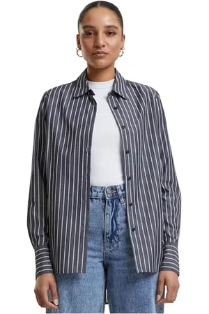 Urban classics Bluzka damska w paski, bluzka damska z długim rękawem, krój regularny, , S