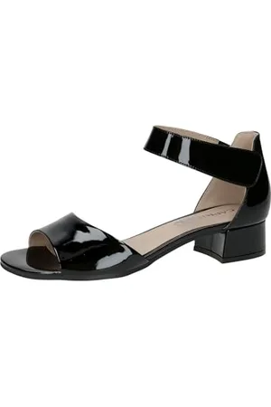 Caprice Damskie sandały 9-28212-42 z obcasem, czarne patentowe, 37 EU, 37 EU