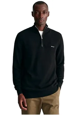 GANT Męski sweter z zamkiem błyskawicznym Cotton Pique, , standardowy, , XS