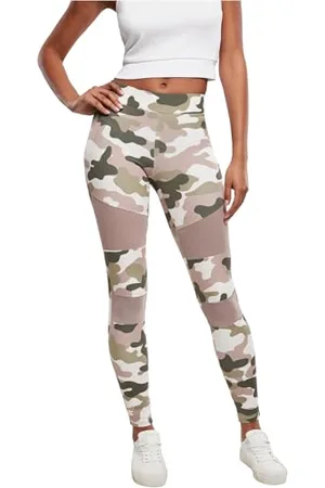 Urban classics Damskie legginsy Camo Tech Mesh Leggins, spodnie sportowe dla kobiet o wyglądzie moro, dostępne w wielu wariantach kolorystycznych, rozmiarach XS - 5XL, , 3XL