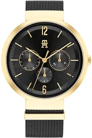 Tommy Hilfiger Damski analogowy zegarek kwarcowy z paskiem ze stali nierdzewnej 1782540, Czarny