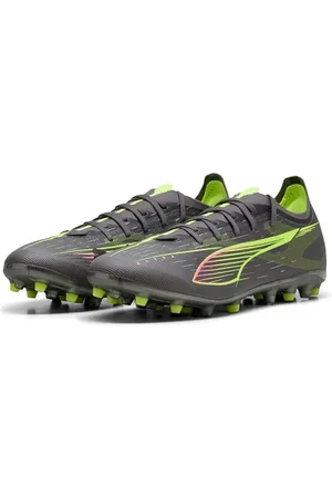 PUMA Unisex Ultra 5 Match MG buty piłkarskie, matowy postarzany srebrno-żółty alert, postarzane srebro, 40 UK, Matowy postarzany srebrny żółty alert postarzane srebro, 42 EU