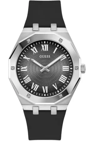 Guess Męski analogowy zegarek kwarcowy z silikonowym paskiem GW0663G1, , Klasyczny