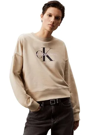 Calvin Klein CK JEANS Damski LS MONOLOGO FRANCUSKI TERRY RLXD CN LV047B234G, , L, , L