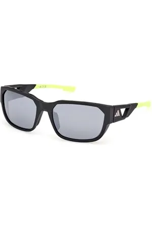 adidas SP0092 męskie, smukłe i lekkie okulary sportowe, kształt soczewki nawigatora, w zestawie obudowa, lustrzane soczewki dymne, matowy czarny, jeden rozmiar, , rozmiar uniwersalny