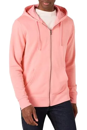Amazon Męska bluza z kapturem French Terry z długim rękawem i zamkiem błyskawicznym (dostępna w dużych i wysokich), brzoskwiniowa, XXL