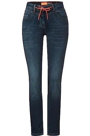 CECIL Damskie spodnie jeansowe B375770 Spodnie do biegania, niebieskie/czarne Used wash, W26/L30, , 26W / 30L