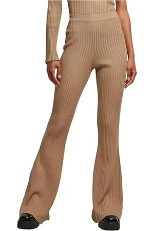 Urban classics Damskie legginsy z dzianiny prążkowanej, , L