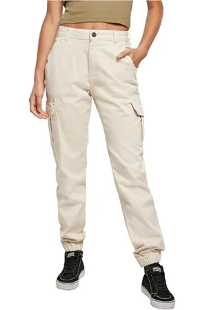 Urban classics Damskie spodnie z wysokim stanem Cargo Spodnie damskie