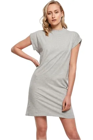 Build Your Brand Damska sukienka damska Turtle Extended Shoulder Dress dla kobiet, dostępna w wielu kolorach, rozmiary XS - 5XL, , 3XL