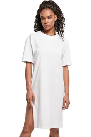 Urban classics Damska sukienka z bawełny organicznej oversize Slit Tee Dress, damska sukienka z rozcięciem w wielu kolorach, rozmiary XS - 5XL, , XL